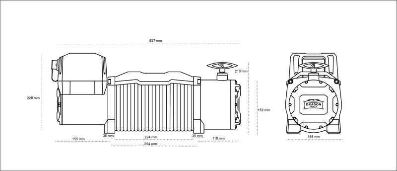 Dragon Winch Maverick DWM 13000 HD – 12V Elvinsch 5 897 kg (13 000 lbs)