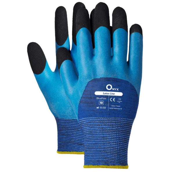 Arbetshandskar med skummad latex BlueFoam