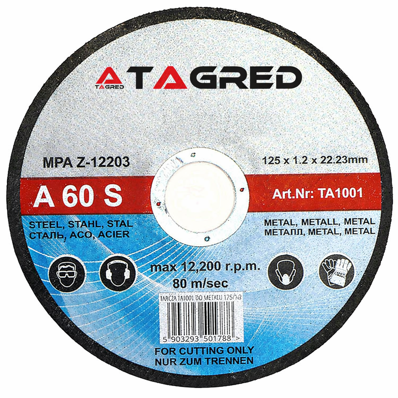 TAGRED kapskiva för metall 125 × 1,2 × 22,2 mm