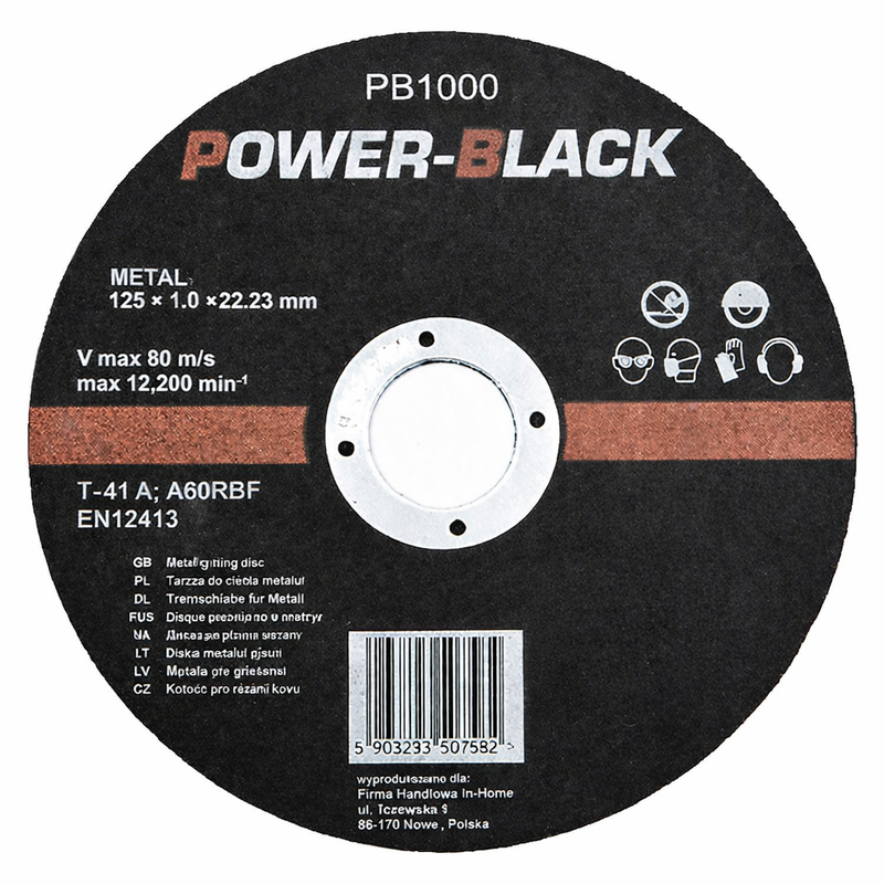 Kapskiva för metall 125 × 1,0 × 22,2 mm