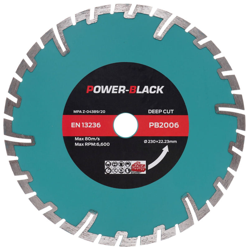 Diamantskiva för kapning av betong 230 mm, för djup kapning