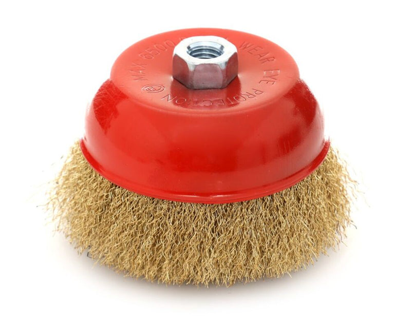 Mässingsbelagd koppstålborste 125 mm M14