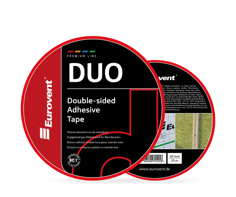 DUO – Dubbelhäftande monteringstejp för underlagstak & ångbroms